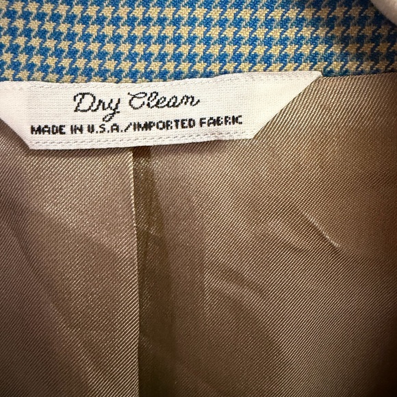 Hugo Boss Corleone 100% Wool Sport Coat Blazer BlueTan Micro Houndstooth Mens44R - Picture 8 of 10